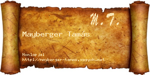 Mayberger Tamás névjegykártya