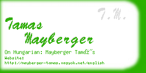 tamas mayberger business card